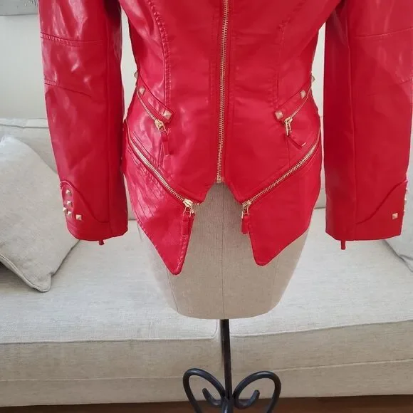 SX Honey Pot Faux Leather Studded Jacket sz Med - Picture 5 of 13